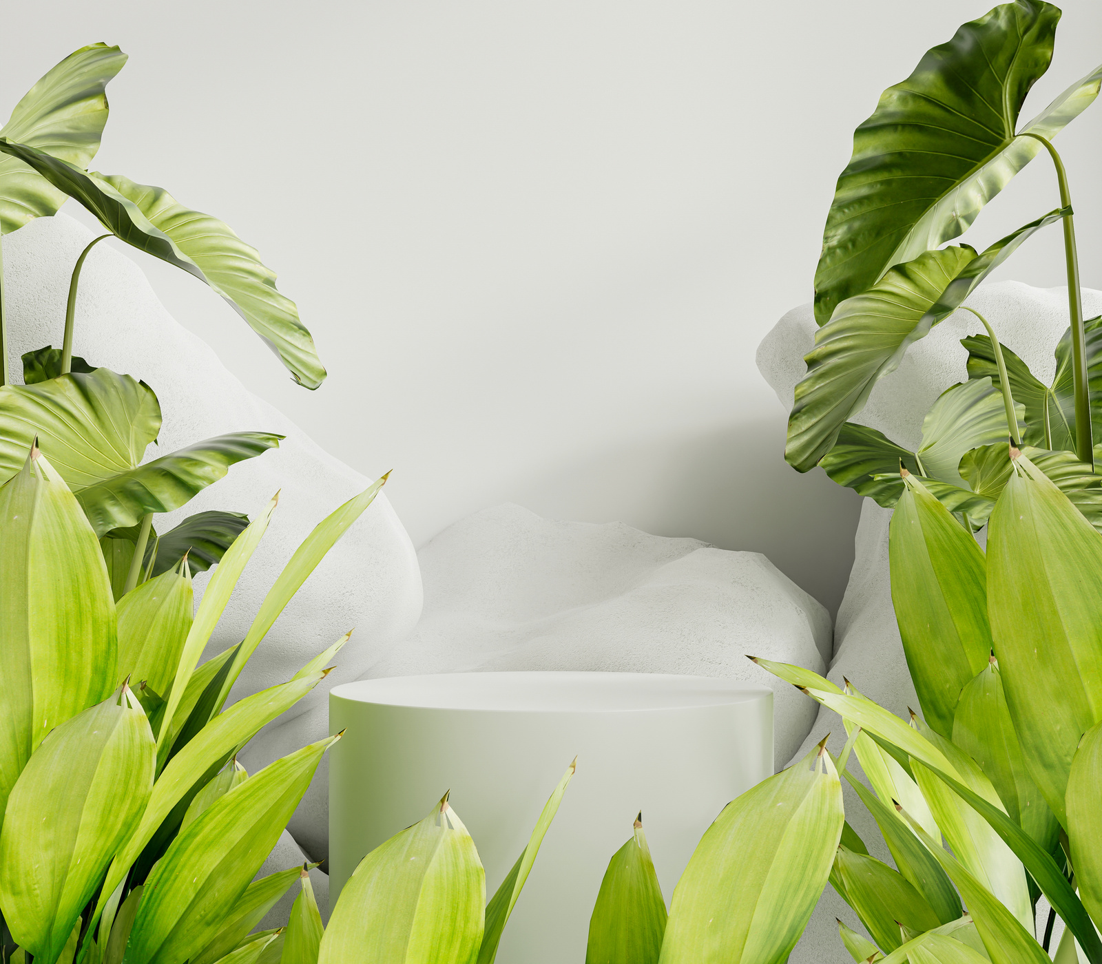 Podium with Tropical Plants 