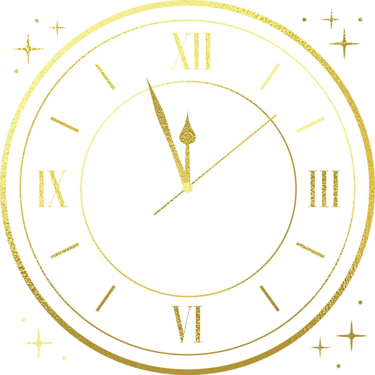 Elegant  Clock Before Midnight